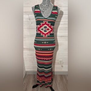 Tasha Polizzi Dress Long Southwest Native Pattern Size Medium